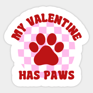 My Valentine Has Paws Dog Lovers Valentines Day Sticker